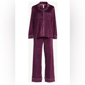 Women's Velour Knit Purple Pajama Set, 2-Piece, Size 3X new